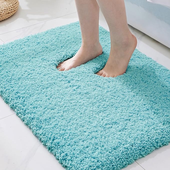 Pink Bathroom Rugs 48" × 24" Non Slip & Super Absorbent Extra Thick Soft