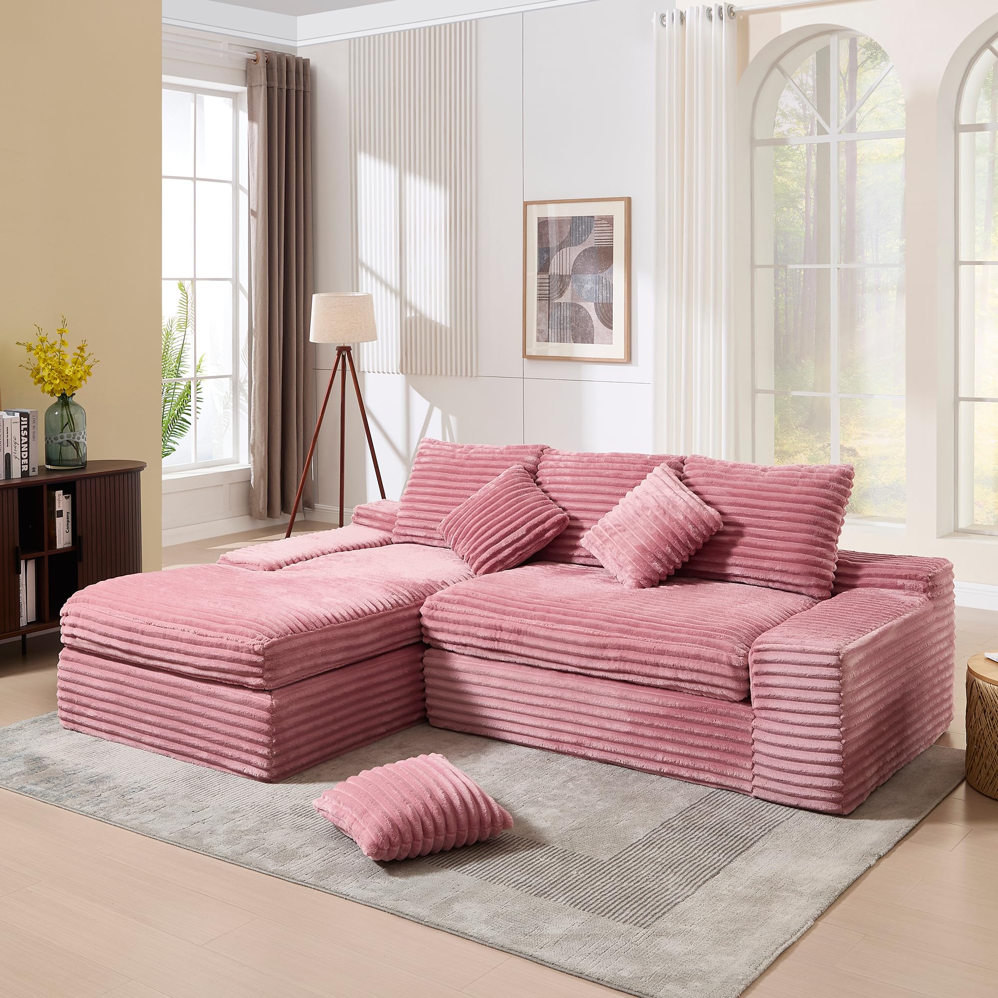 99" Cloud Modular Sectional Couch,L-Shape Sofa Couch with Deep Seat