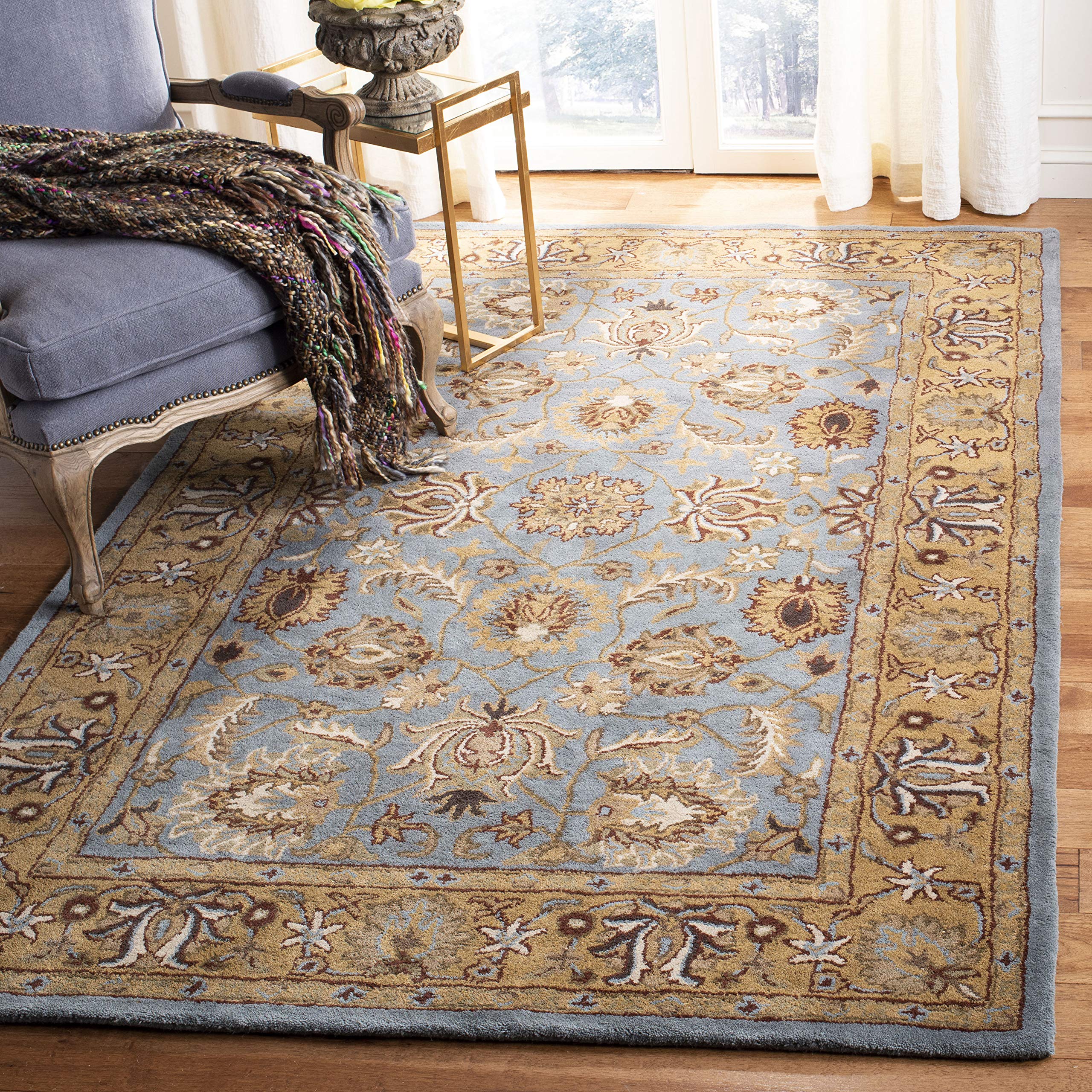 Heritage Collection Area Rug - 7'6" x 9'6", Blue & Gold