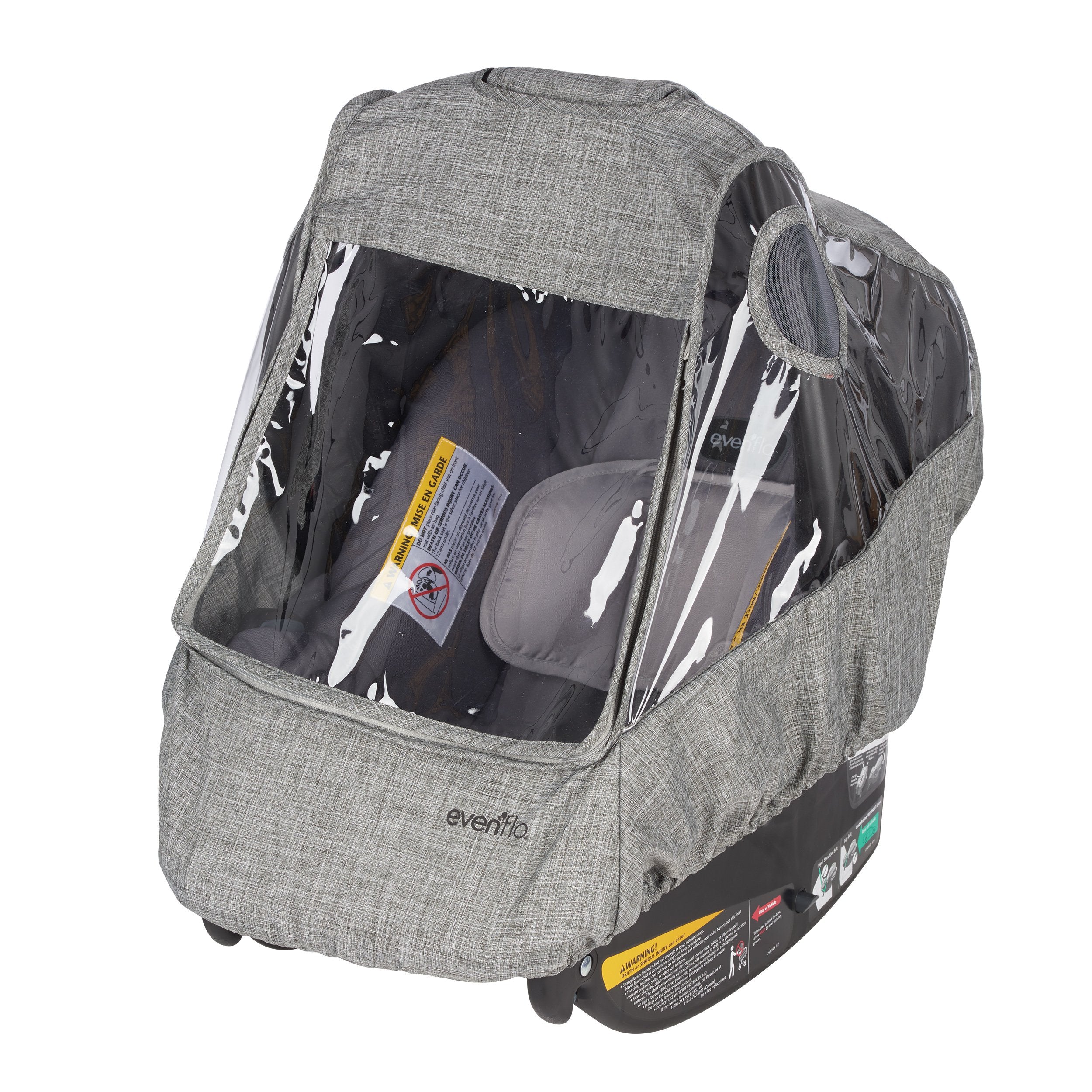 Car Seat Weather Shield, Rain Cover, Ventilated Panels (Gray Melange)