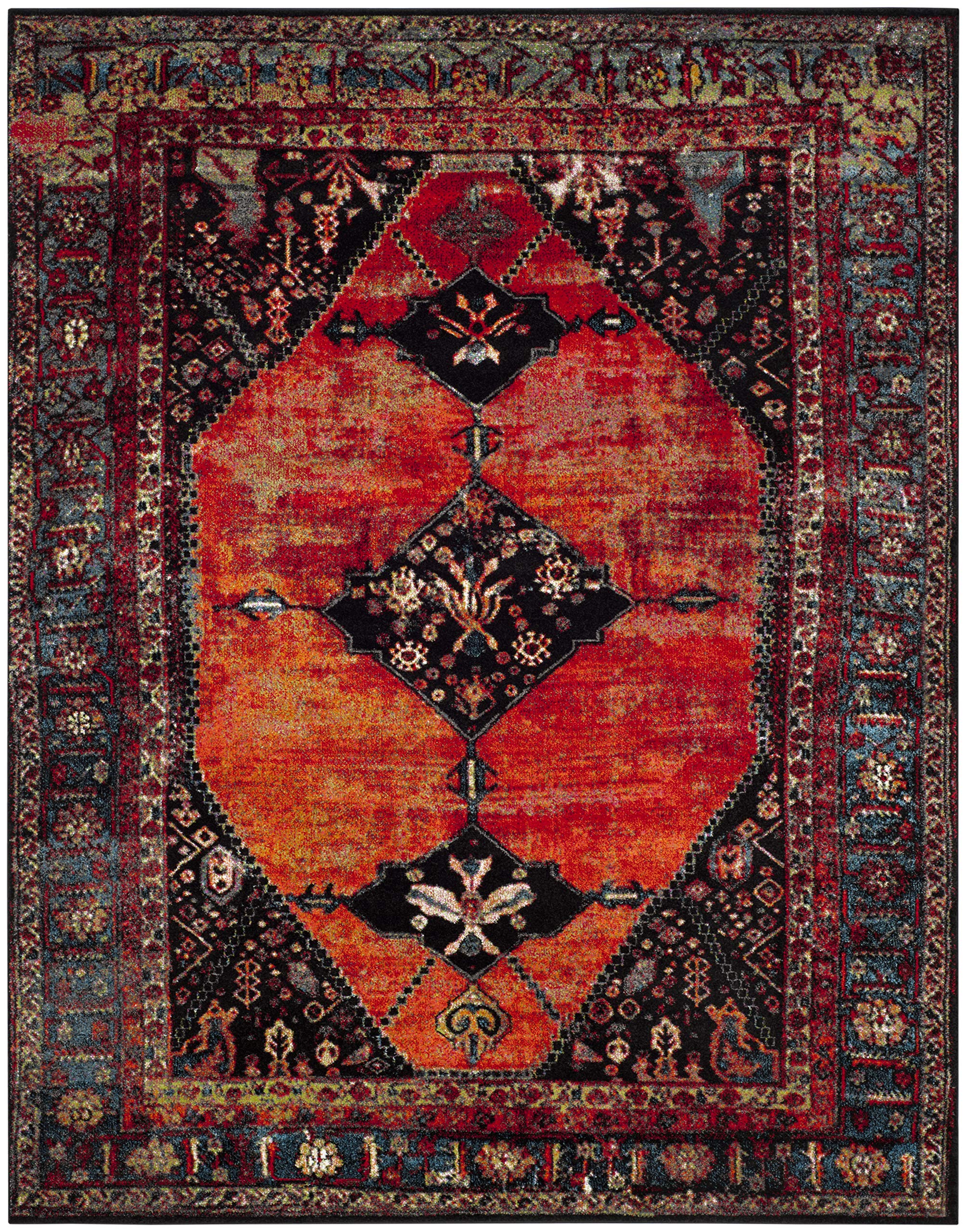 Vintage Hamadan Collection Area Rug - 9' x 12', Orange & Multi