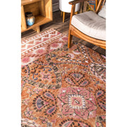 Machine Woven Dara Suzani Jute Area Rug, 4x6, Orange