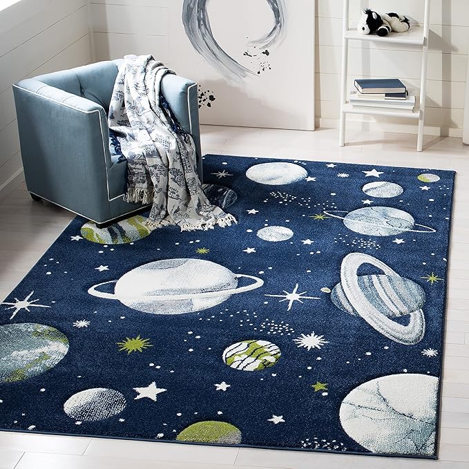 Carousel Kids Collection Accent Rug - 4' x 6', Grey & Lavender