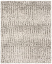 Hudson Shag Collection Area Rug - 9' x 12', Ivory & Grey, Chevron Design