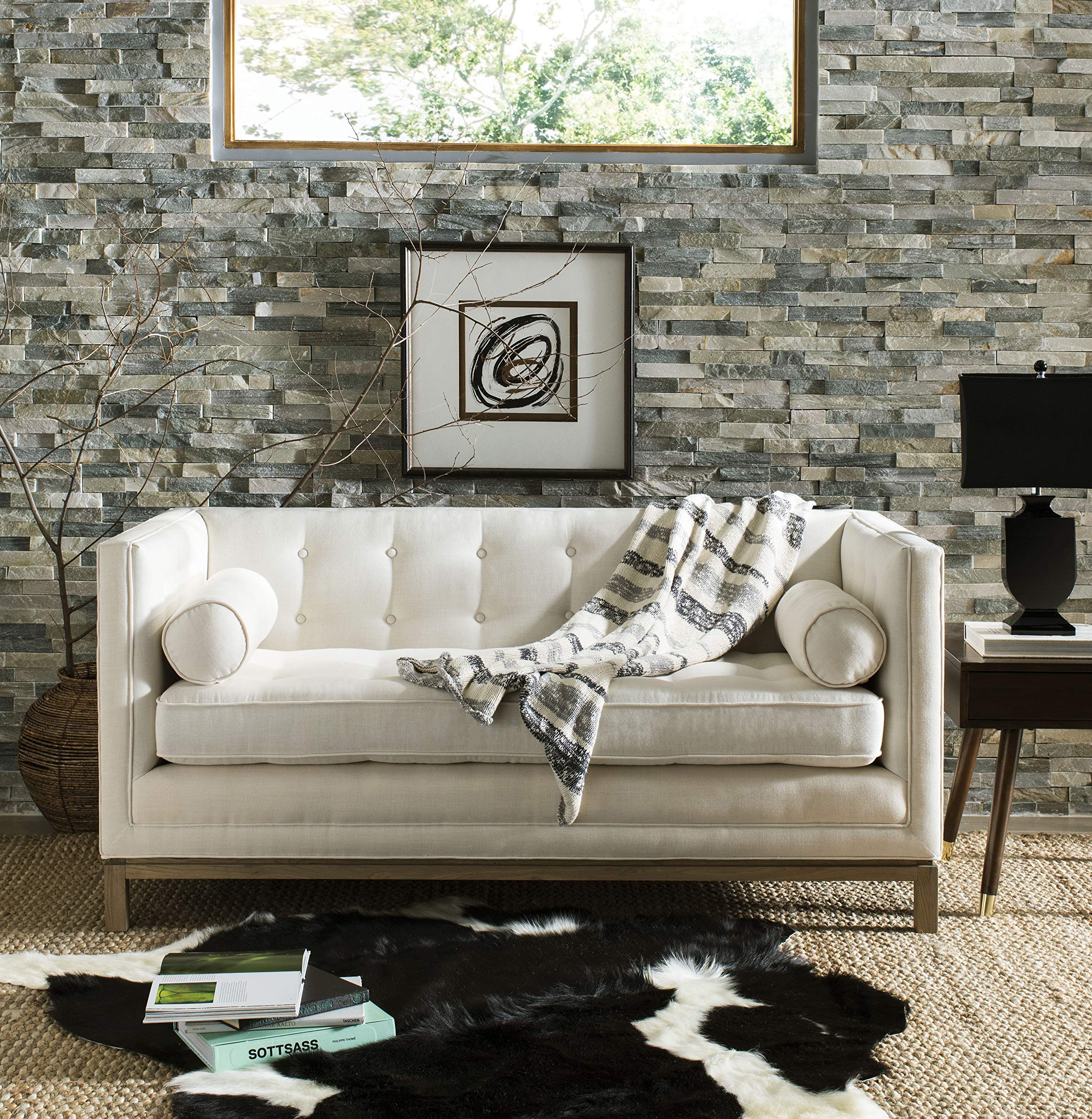 Cow Hide Collection Area Rug - 5'6" x 6'6", Black & White