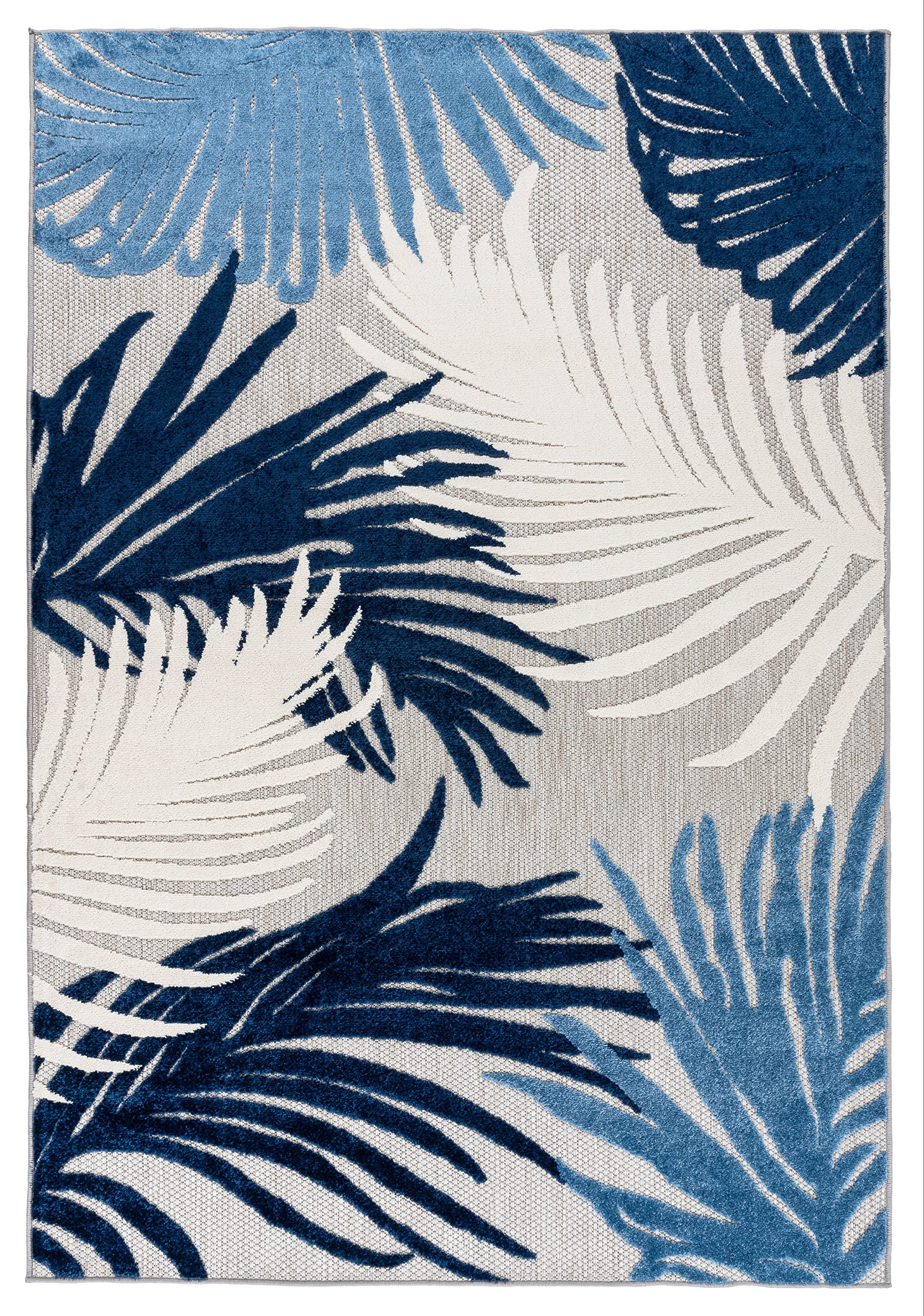 Lucca Contemporary Floral Indoor/Outdoor Area Rug 7'10" x 10' Navy