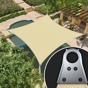 22' x 22' Beige Rectangle Super Ring Sun Shade Sail UPF50+ AGSRR Canopy Awning Shades