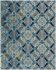 Evoke Collection 8' x 10' Royal / Light Blue EVK230A Medallion Damask Non-Shedding