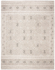 Area Rug 8x10 - Micro-Loop Collection - Large - Grey & Ivory, Handmade Wool