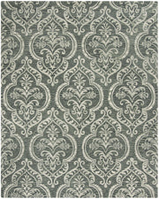 Blossom Collection 8' x 10' Blue / Sage BLM603M Handmade Premium Wool Area Rug