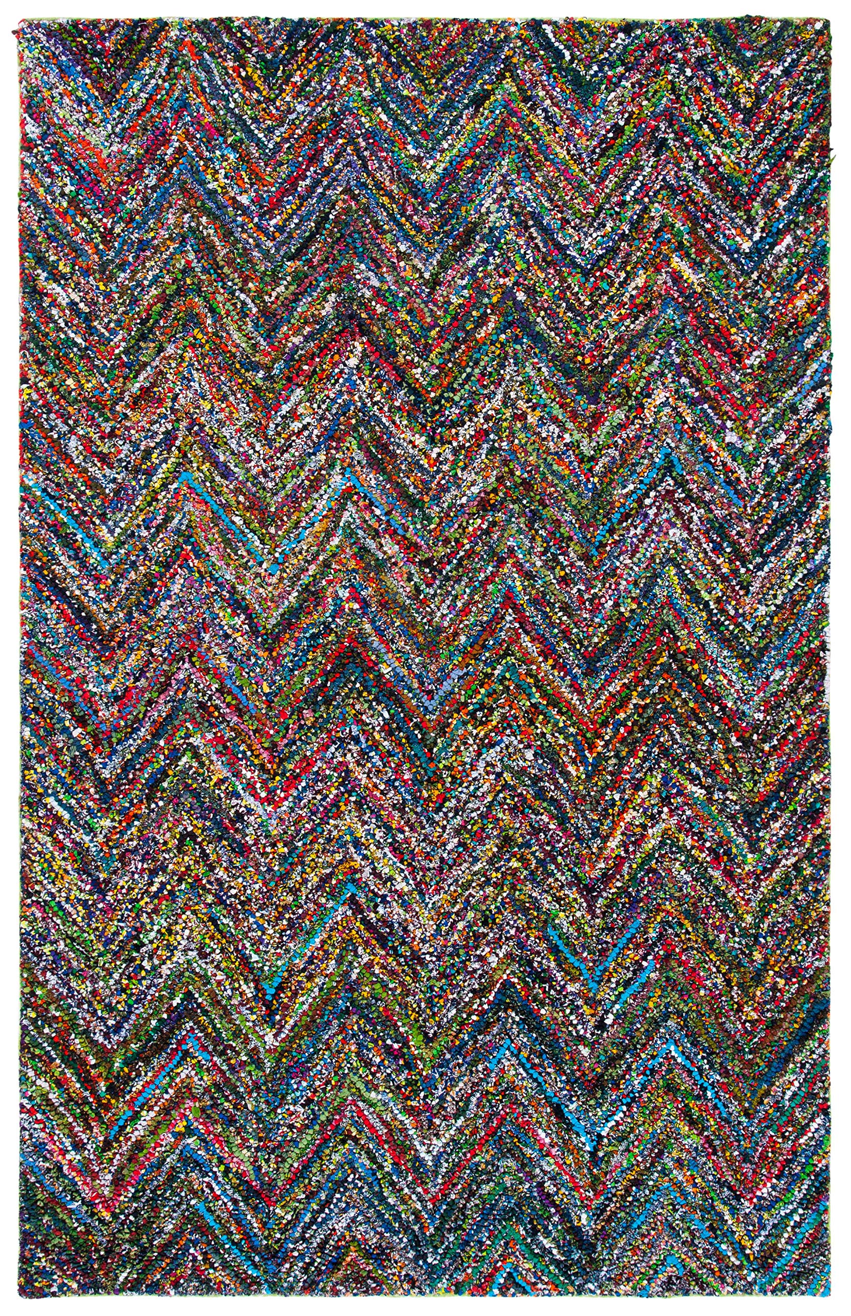 Nantucket Collection Area Rug - 6' x 9', Red & Blue & Multi