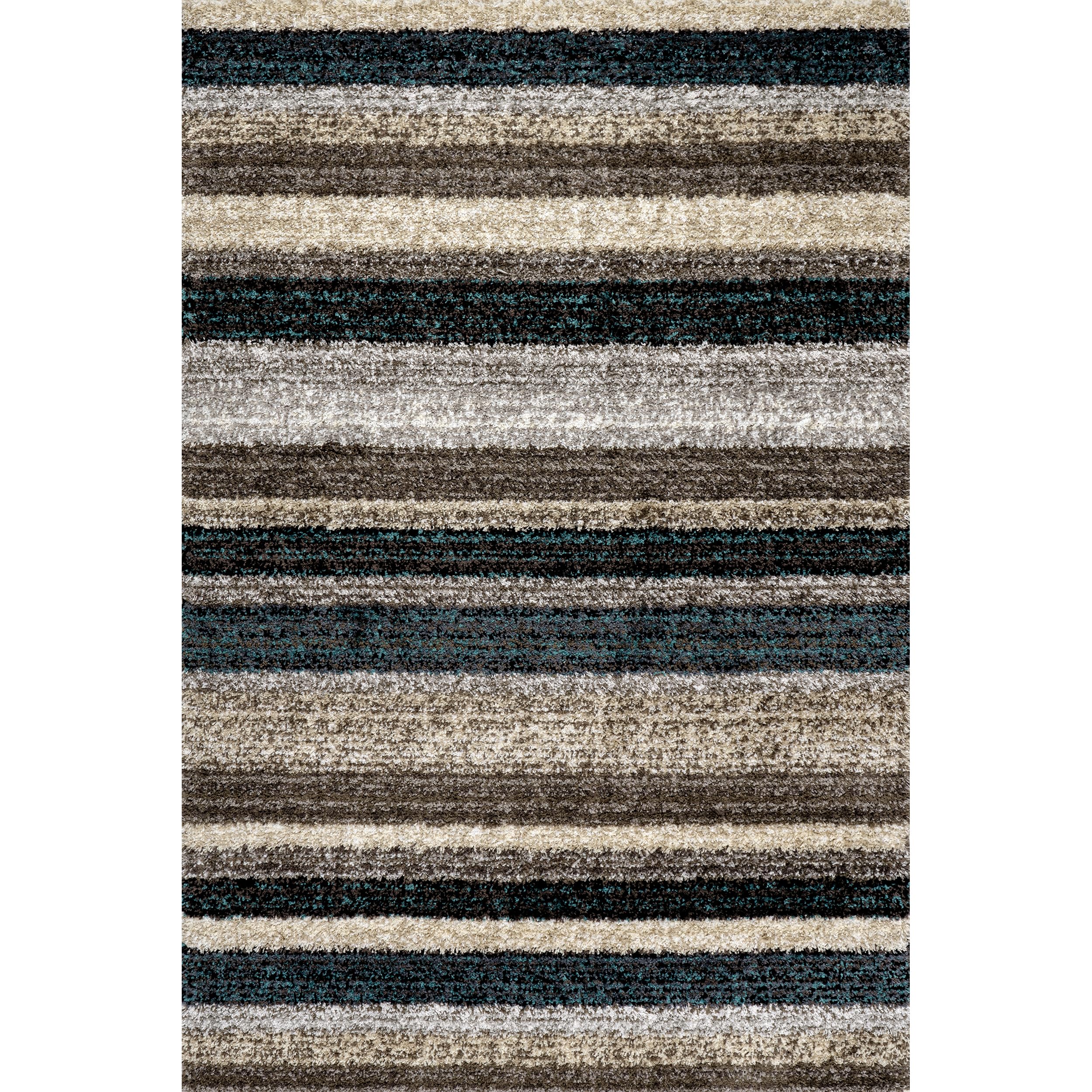 Classie Hand Tufted Shag Area Rug, 5' x 8', Blue Multi