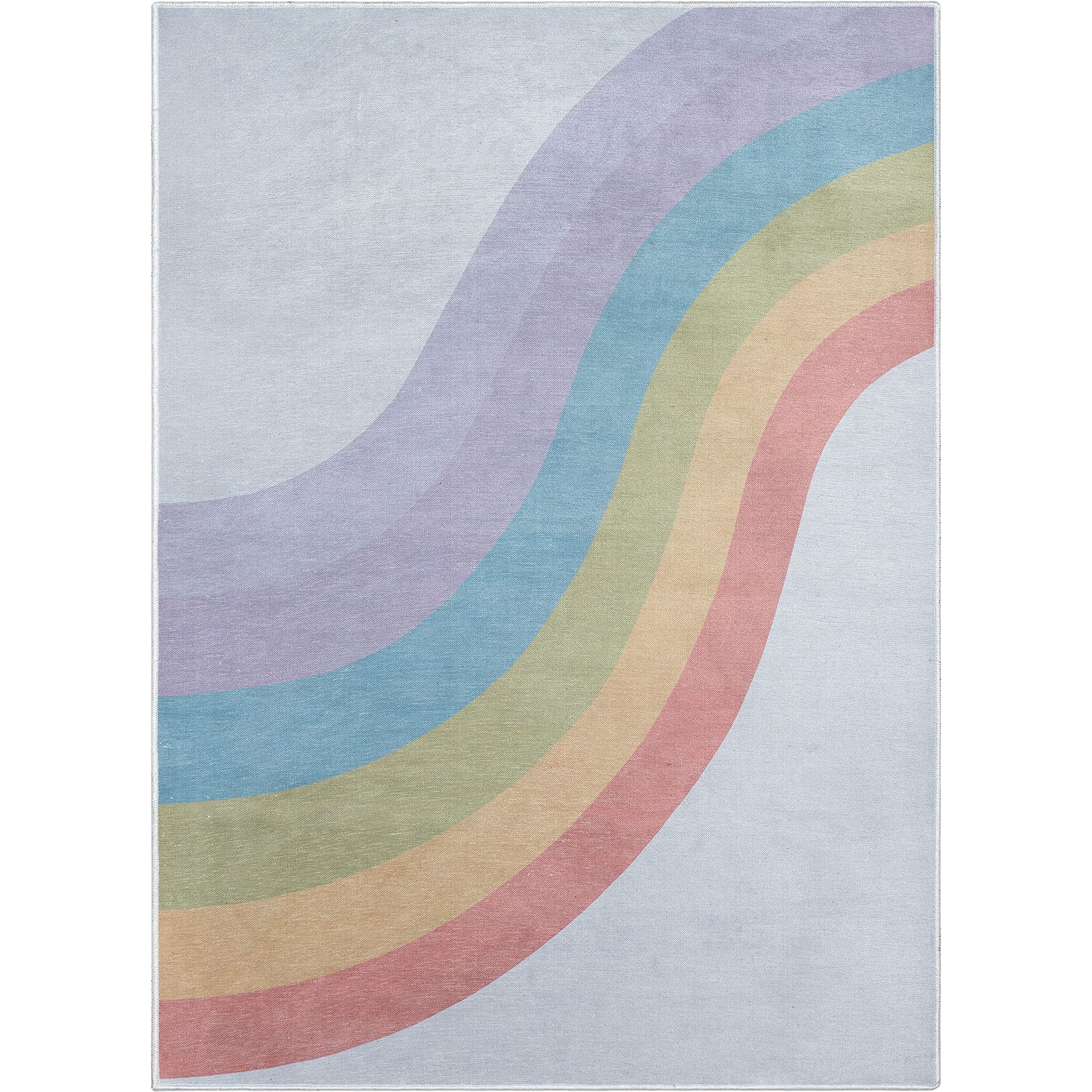 Kids Rainbow Rug, 5' x 7', Multi Color