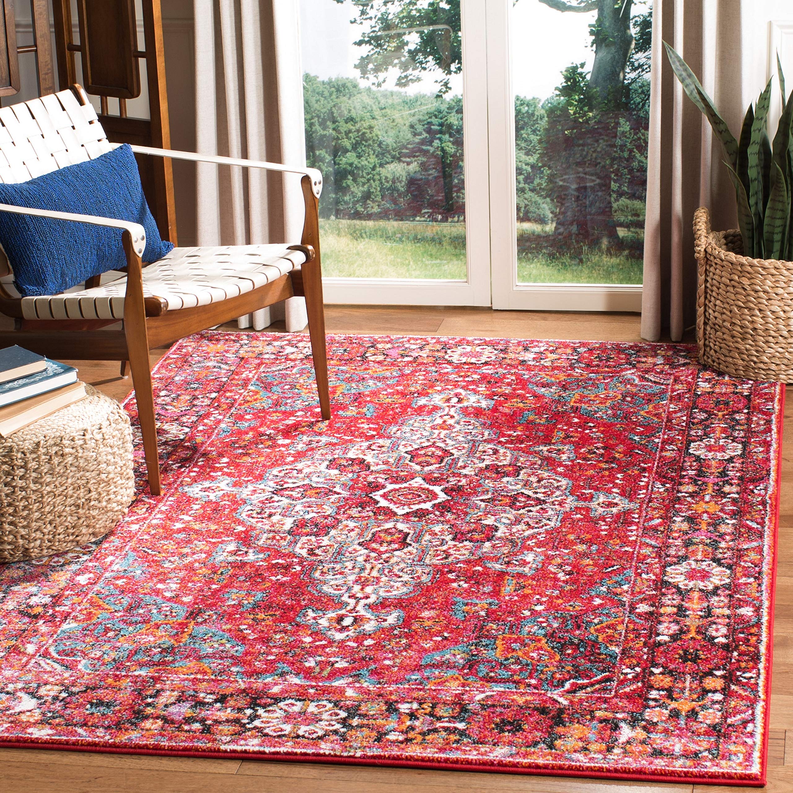 Vintage Hamadan Collection Area Rug - 9' x 12', Red & Multi