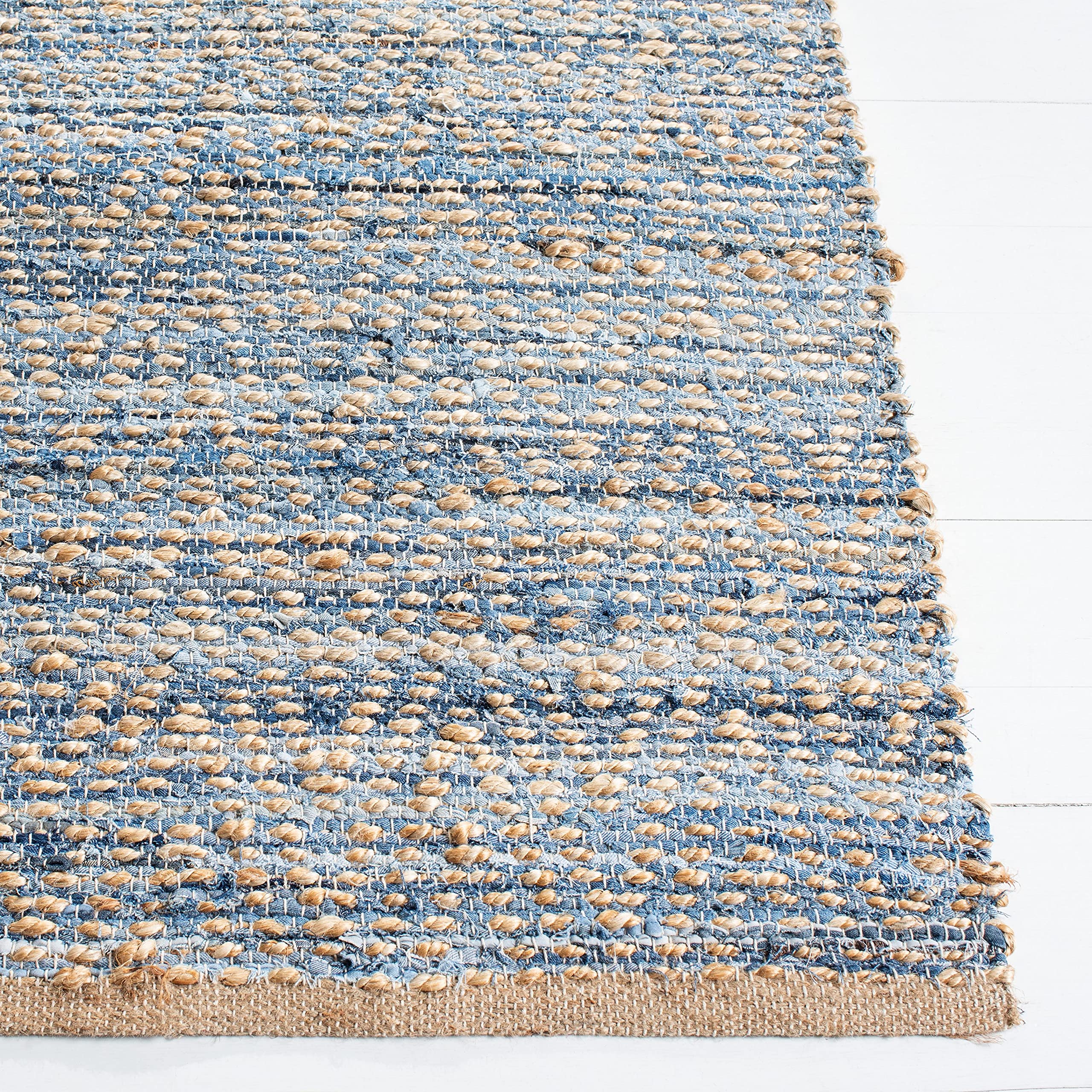 Cape Cod Collection Accent Rug - 3' x 5', Natural & Blue