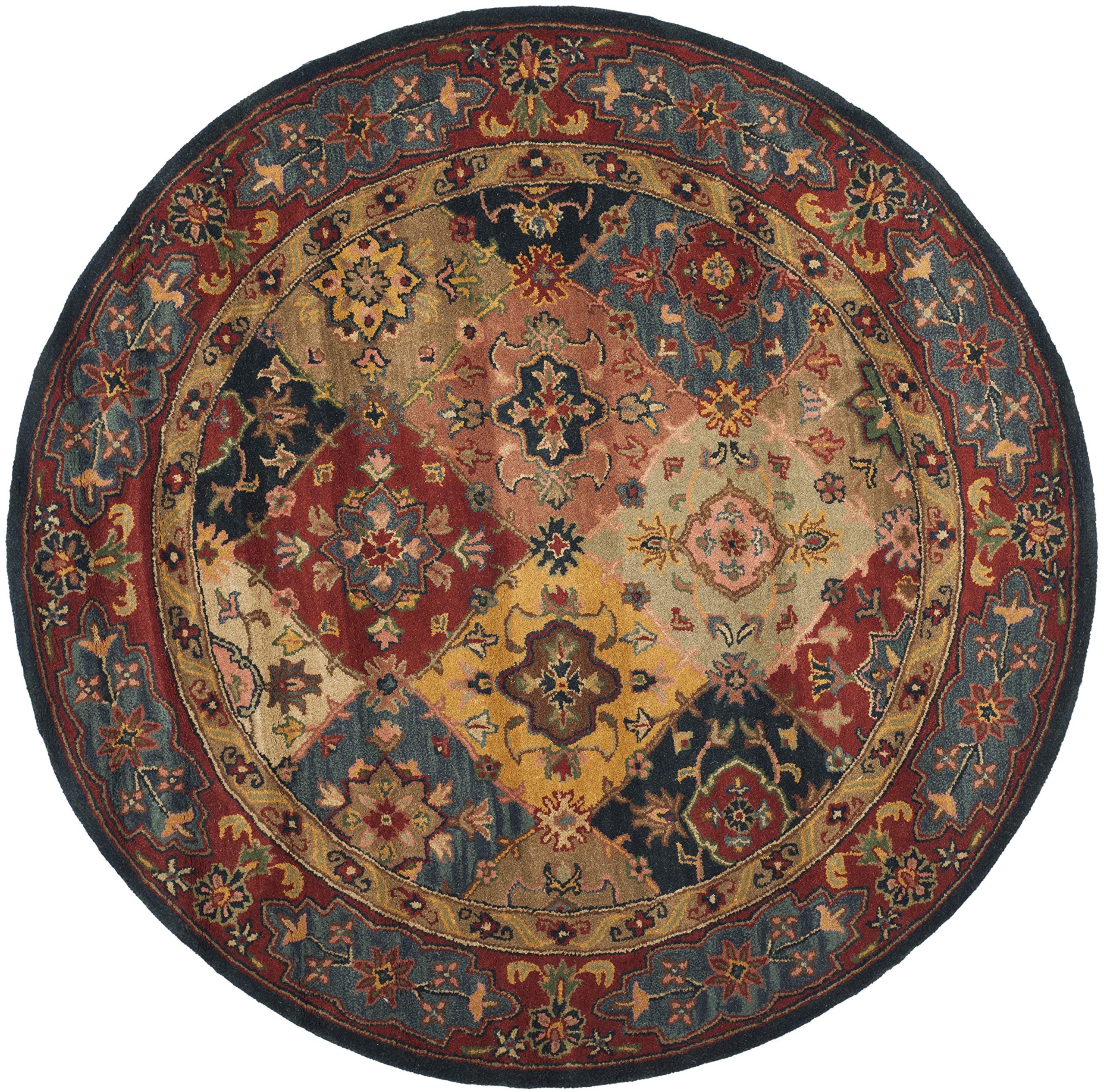 Heritage Collection 6' Round Red / Multi HG926A Handmade Traditional Oriental Premium