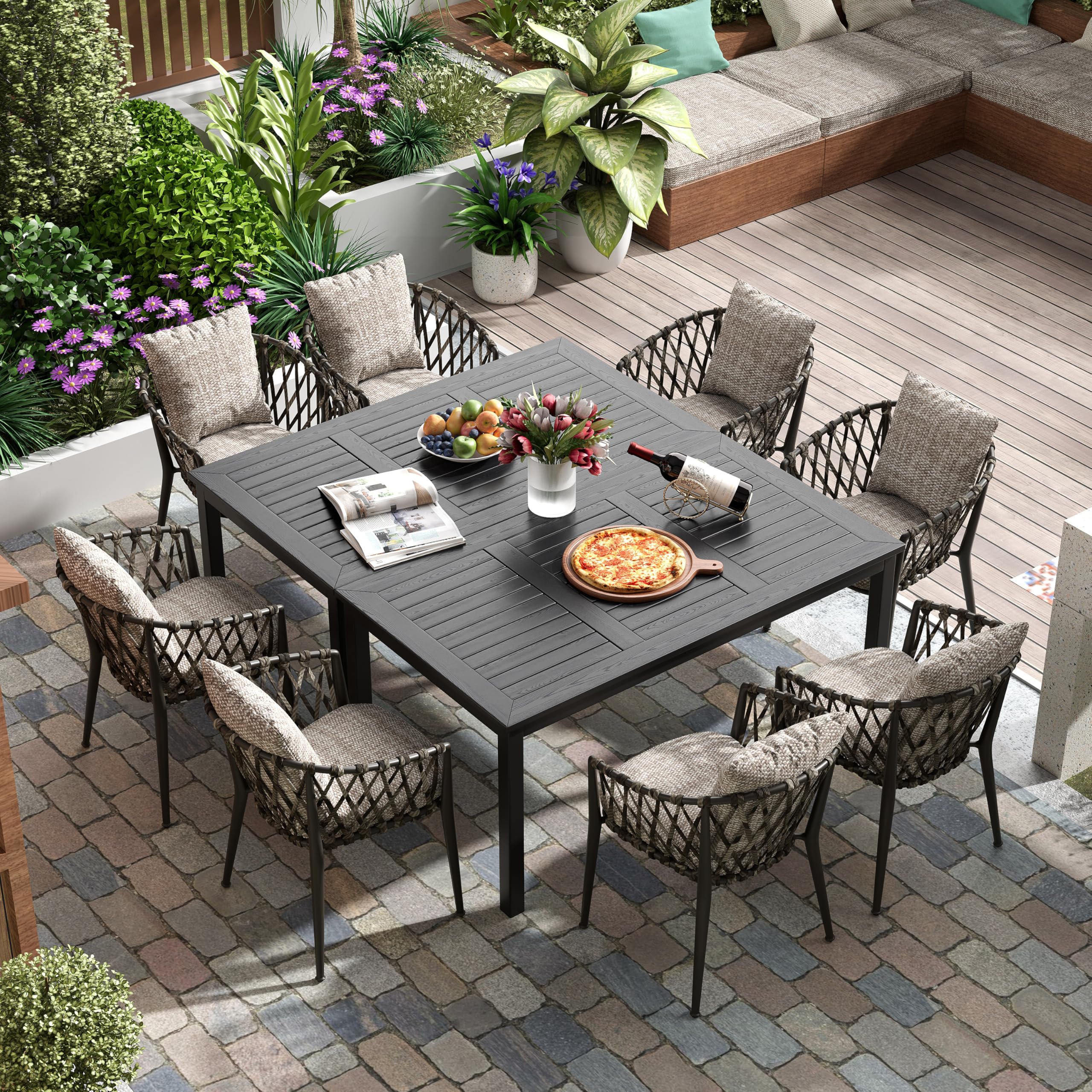Outdoor Table for 6-Person Rectangle Indoor Outdoor Table