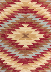 Miami Alamo Southwestern Red Southwest Area Rug 5' X 7'