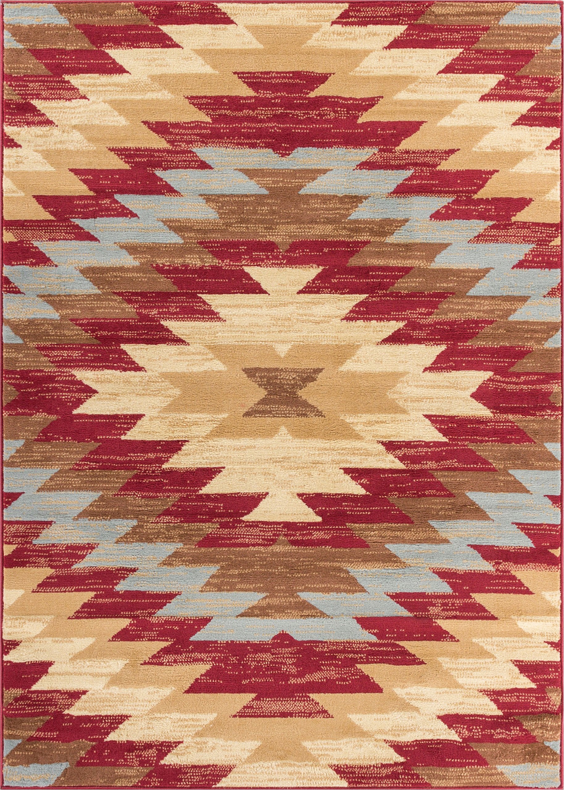 Miami Alamo Southwestern Red Southwest Area Rug 5' X 7'