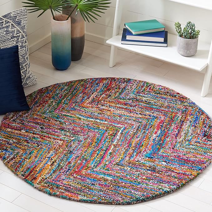 Nantucket Collection Area Rug - 6' x 9', Red & Blue & Multi