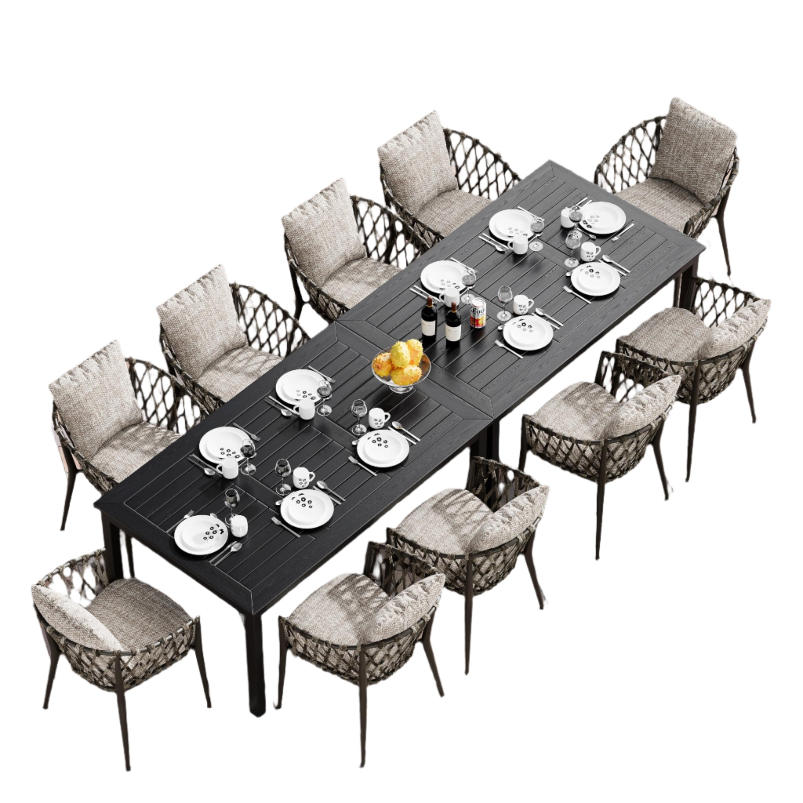 Outdoor Table for 6-Person Rectangle Indoor Outdoor Table