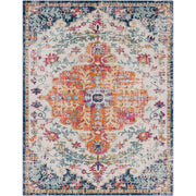 Odelia Vintage Bohemian Area Rug,7'10" x 10'3",Orange/Navy