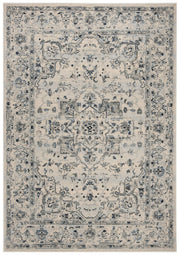 Charleston Collection Area Rug - 6' x 9', Ivory & Light Blue