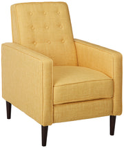 Mason Mid-Century Modern Tuft Back Recliner (Qty of 1, Fabric/Muted Yellow).