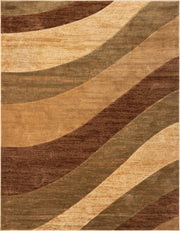 Good Vibes Cecilia Multi Color Brown 7'10" x 9'10" Modern Area Rug for Living &