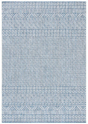 Courtyard Collection Area Rug - 9' x 12', Blue & Navy, Non-Shedding & Easy Care