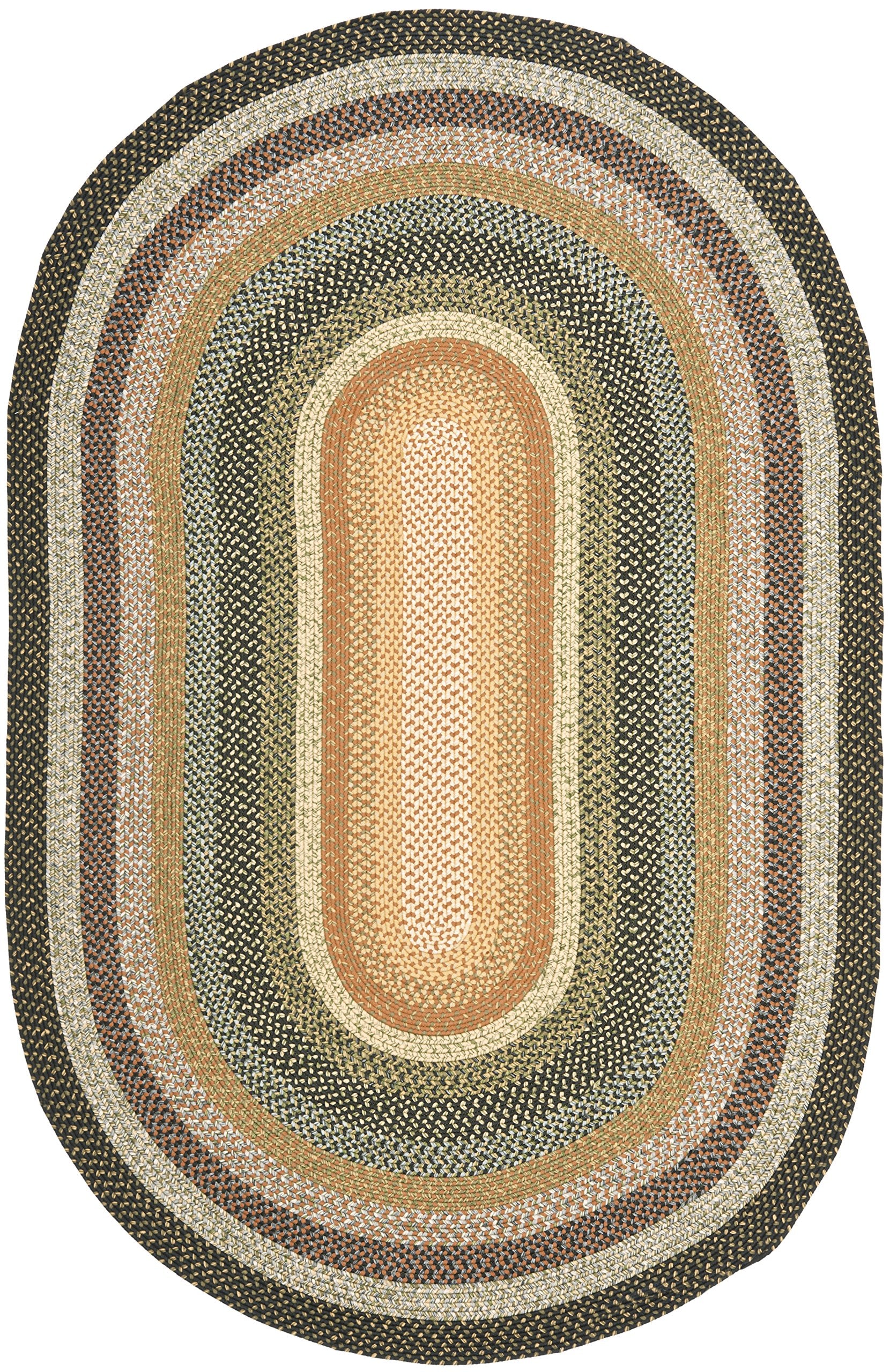 Braided Collection Area Rug - 4' x 6' Oval, Multi Color, Handmade