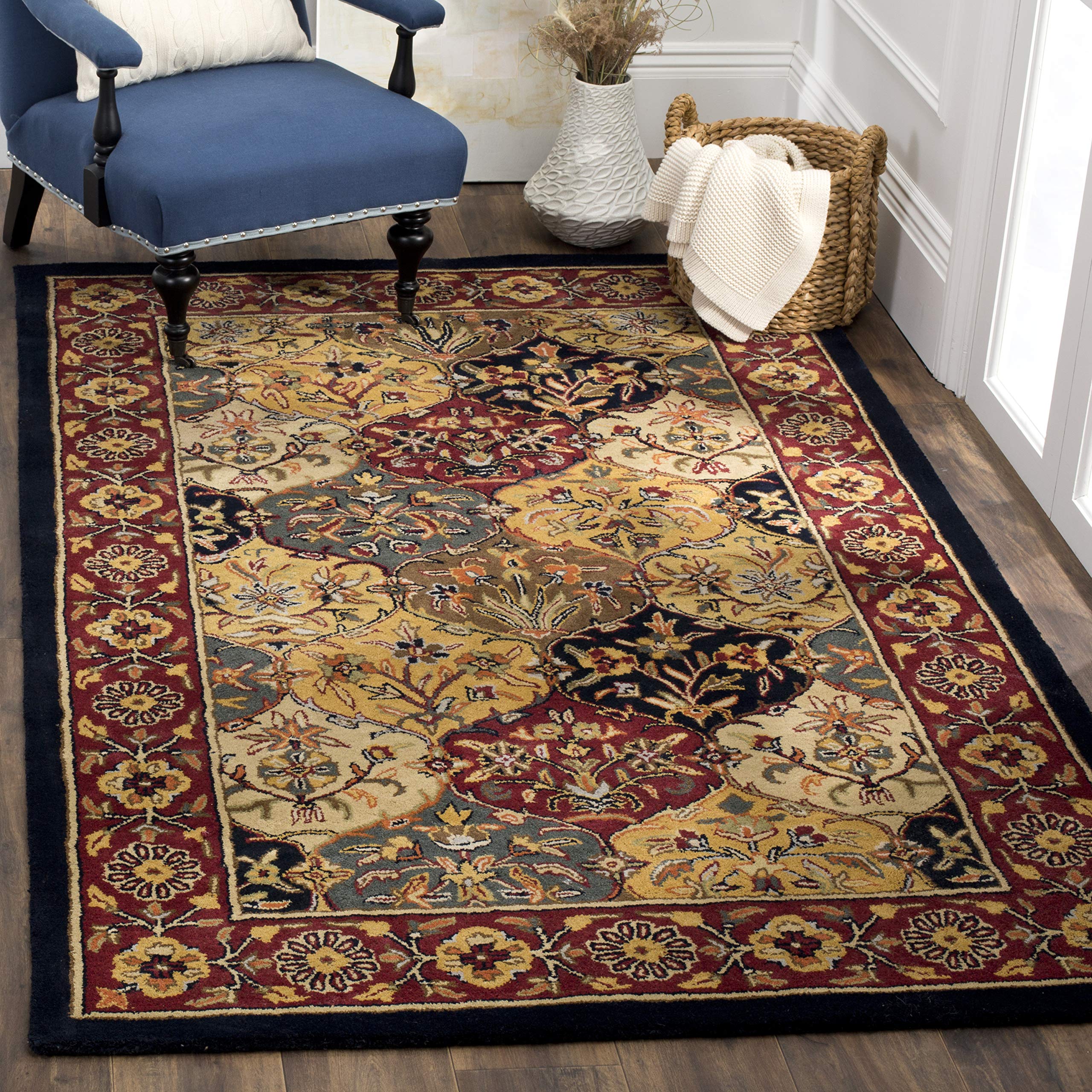 Heritage Collection 5' x 8' Multi / Navy HG510A Handmade Traditional Oriental Premium