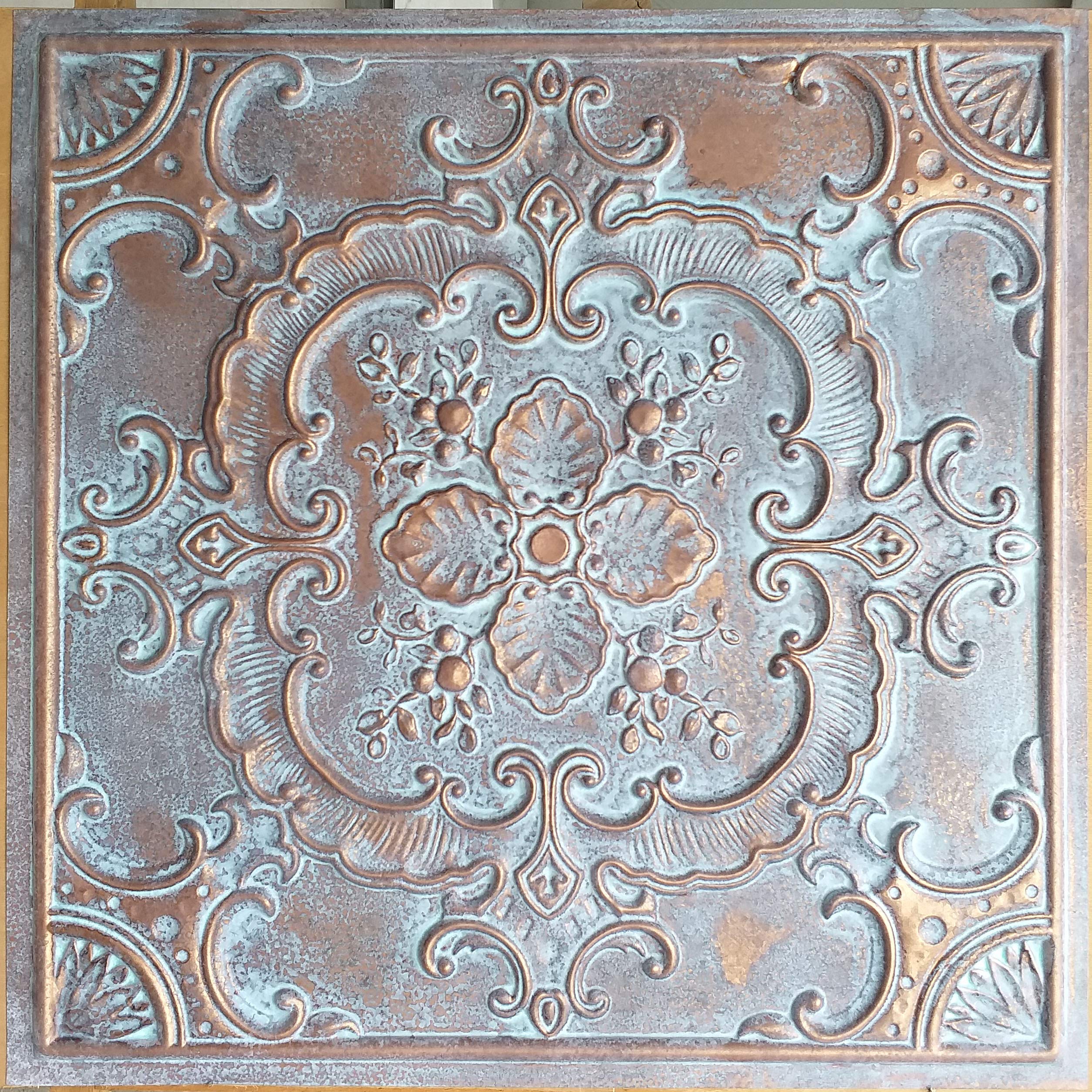 Tiles Faux tin Weathered Copper bar Decor Wall Panel PL19 10pcs/lot