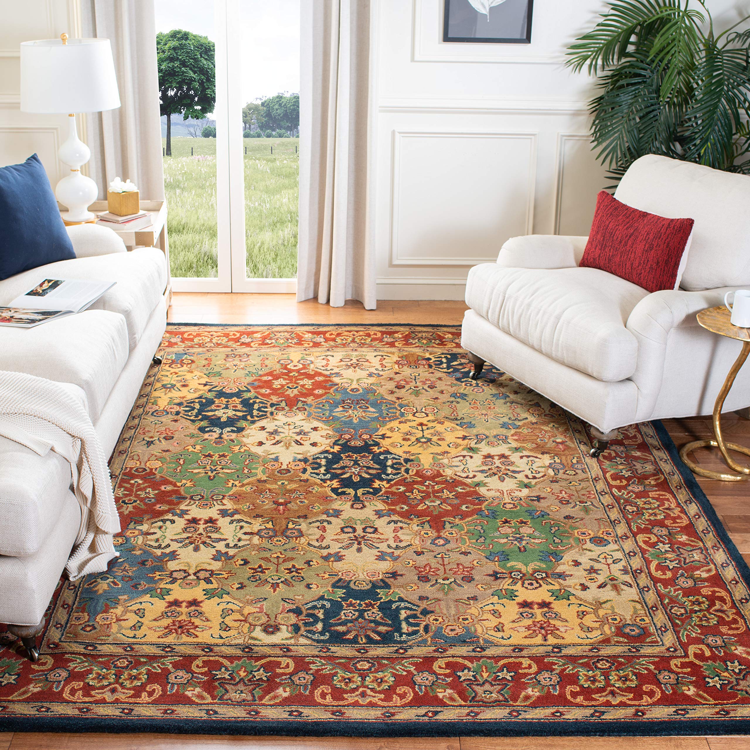 Heritage Collection Area Rug - 8' x 10', Multi & Burgundy