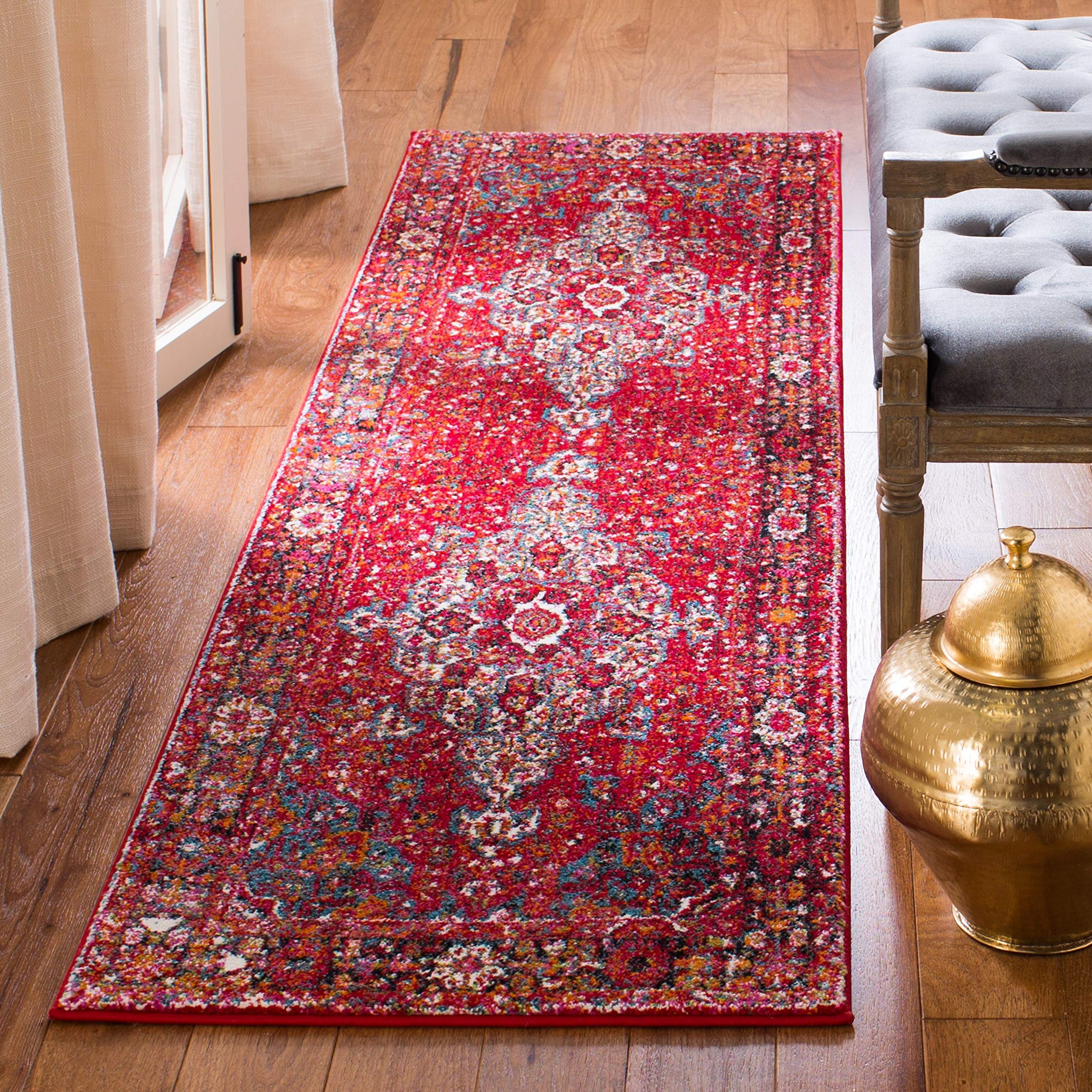 Vintage Hamadan Collection Area Rug - 9' x 12', Red & Multi