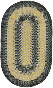 Braided Collection 8' x 10' Oval Black / Grey BRD311A Handmade Country Cottage