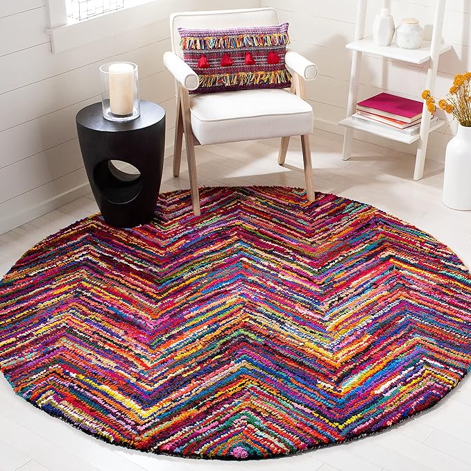 Nantucket Collection Area Rug - 6' x 9', Red & Blue & Multi