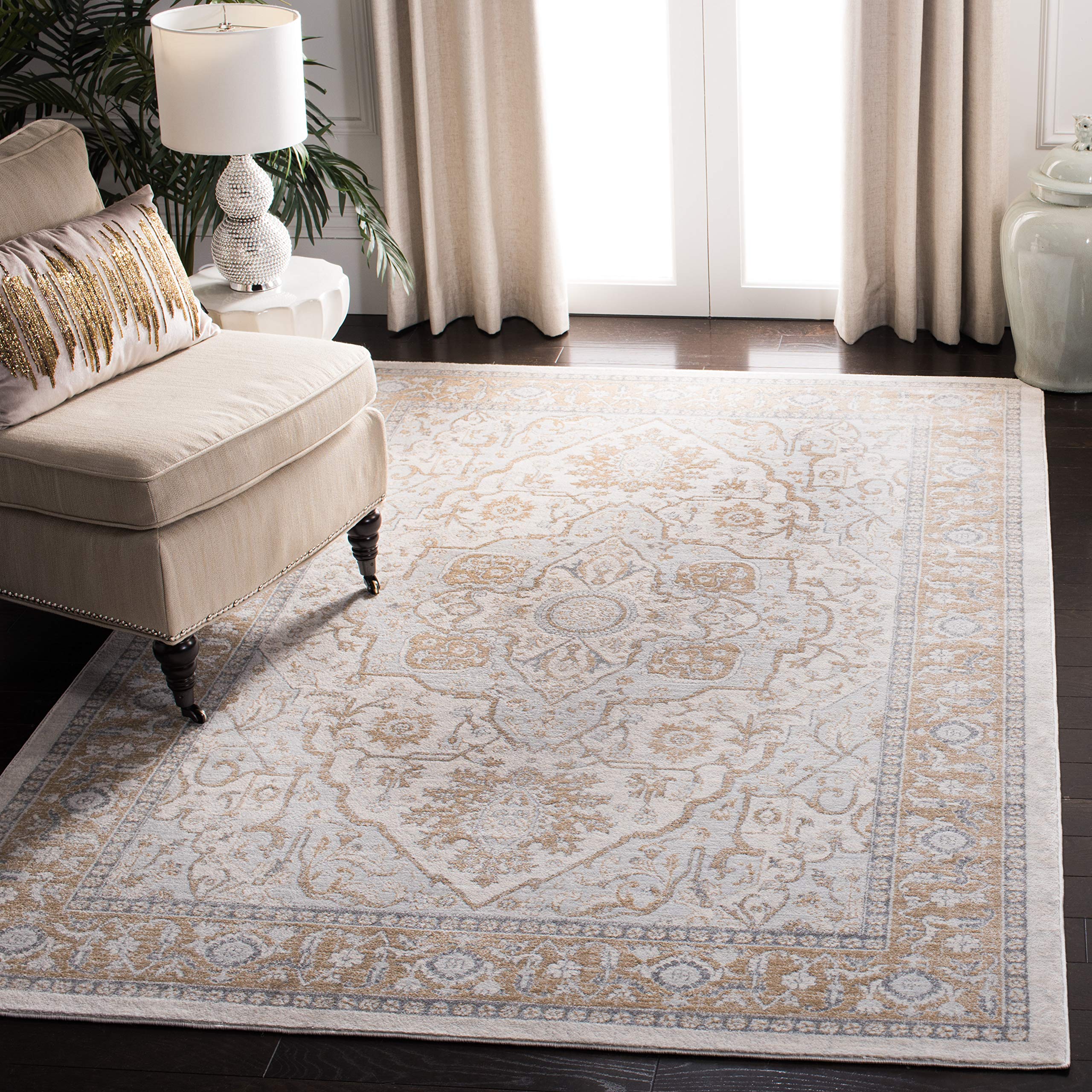 Isabella Collection Accent Rug - 3' x 5', Cream & Beige, Oriental Design