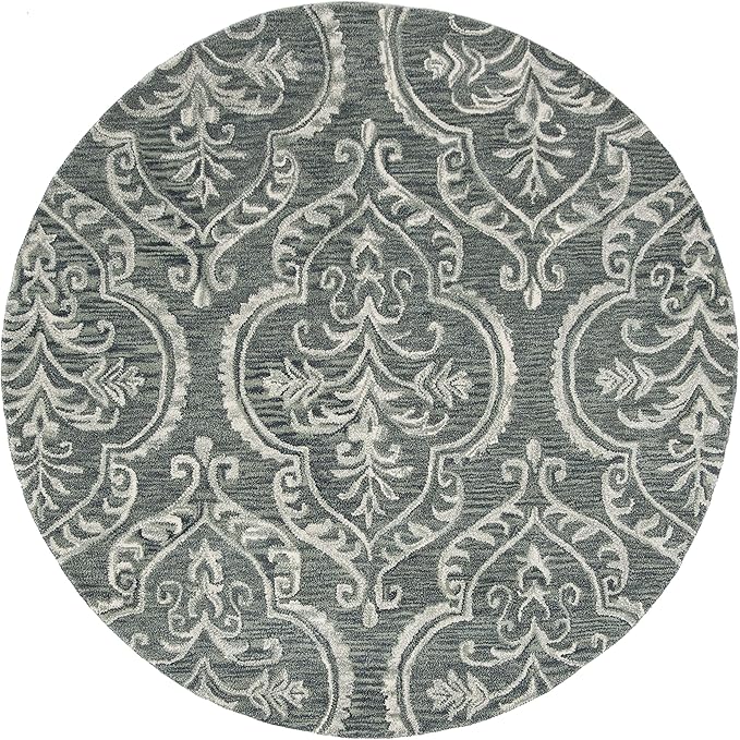 Blossom Collection 8' x 10' Blue / Sage BLM603M Handmade Premium Wool Area Rug