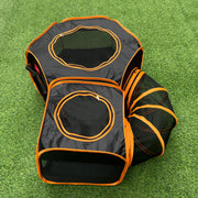 Portable Cat Playpen 2-Room with Tunnel, 3-in-1 Pop-up Cat Dog Crate Play Enclosure