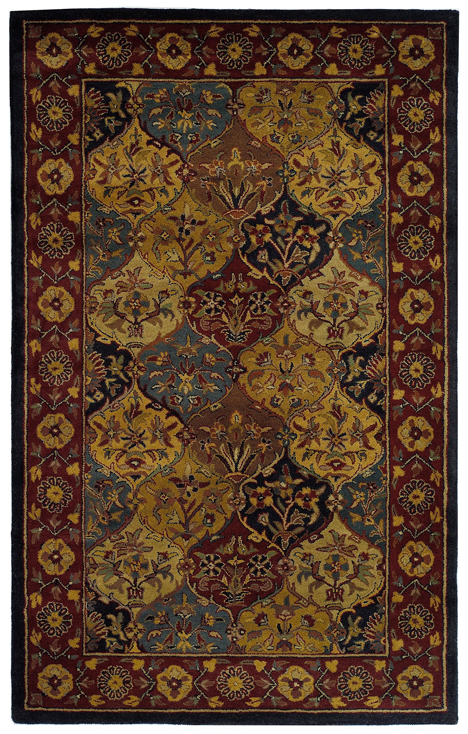 Heritage Collection 5' x 8' Multi / Navy HG510A Handmade Traditional Oriental Premium