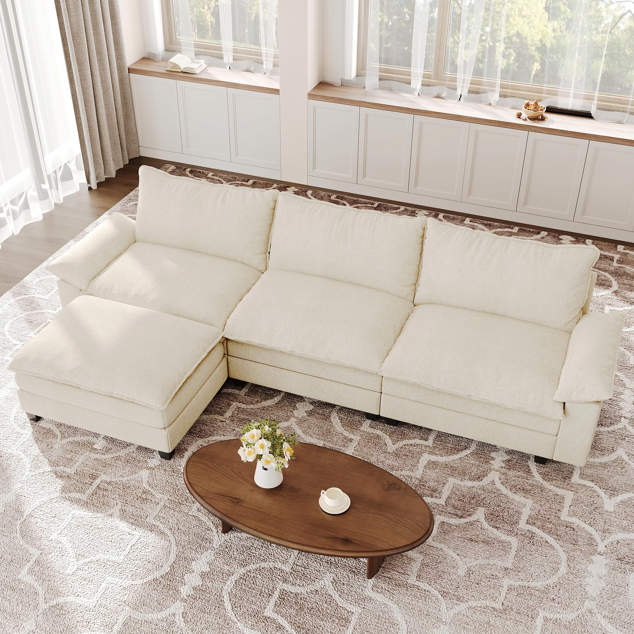114 Inch Modular Couch Sectionals with Ottoman