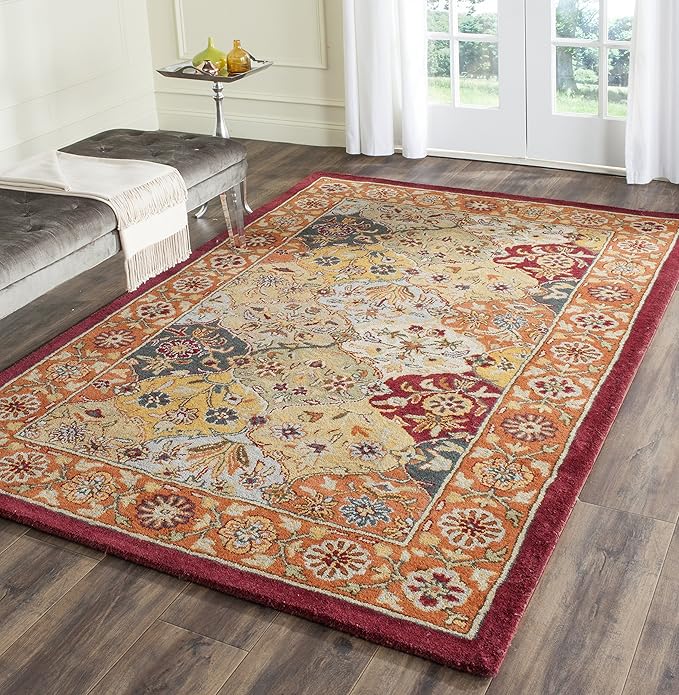 Heritage Collection 5' x 8' Multi / Navy HG510A Handmade Traditional Oriental Premium