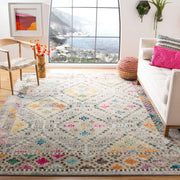 Madison Collection Area Rug - 9' x 12', Grey & Yellow, Boho Diamond Distressed Design