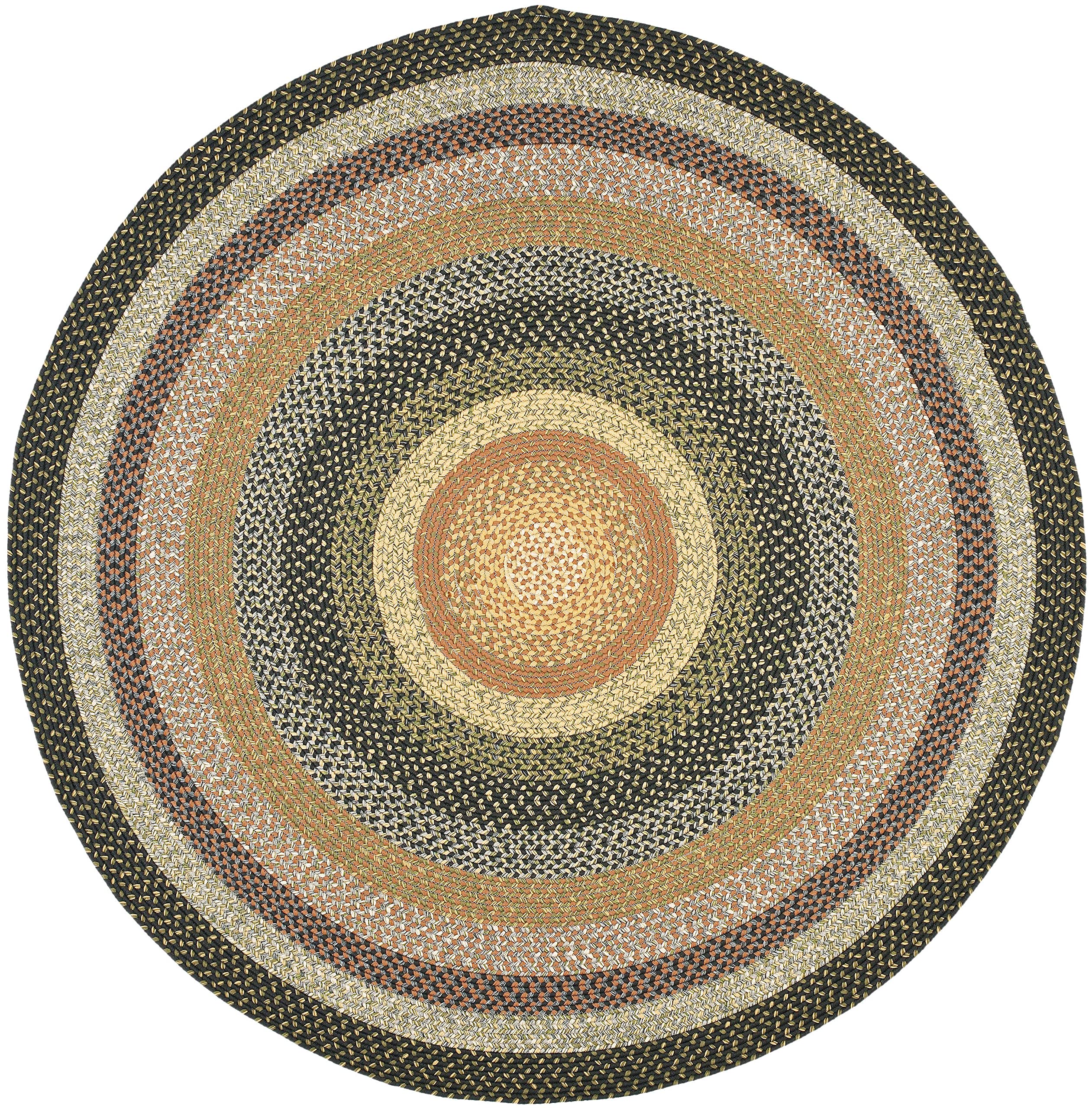 SAFAVIEH Braided Collection Area Rug - 6' Round, Multi Color, Handmade, Country Cottage Design, Reversible, Ideal for High Traffic Areas in Entryway, Living Room, Bedroom (BRD308A)