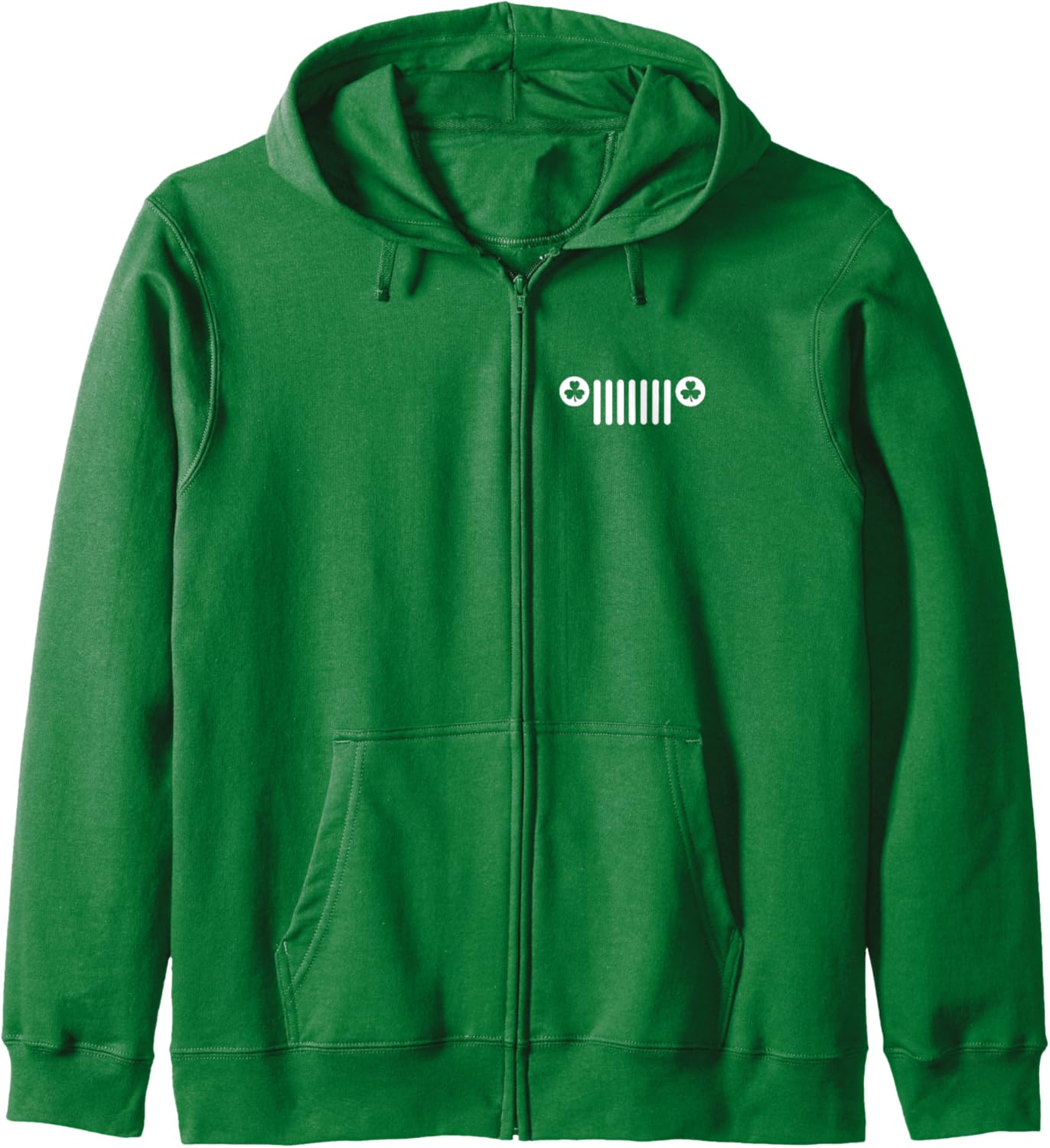 St. Patrick's Day Shamrock Grille Green (Front/Back) Zip Hoodie