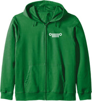 St. Patrick's Day Shamrock Grille Green (Front/Back) Zip Hoodie